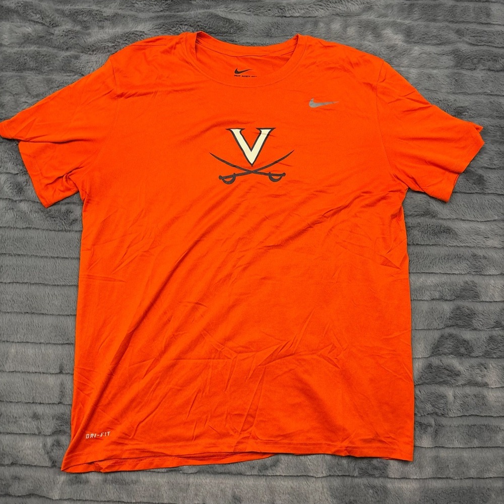 Nike UVA Cavaliers Dri-FIT T-Shirt Mens XL Orange Athletic Cut Training Tee